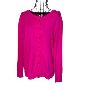 Crown & Ivy Pink Button Down Cardigan Women’s Size XL